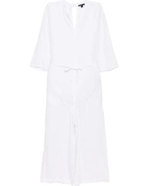 James Perse Belted Linen Jumpsuit - White