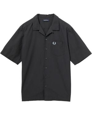Fred Perry Seersucker Shirt - Black