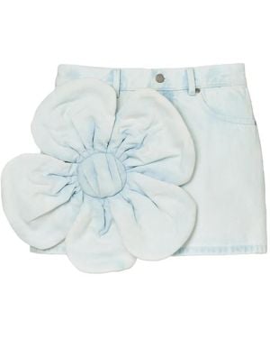 Marc Jacobs Daisy-Appliqué Denim Skirt - Blue