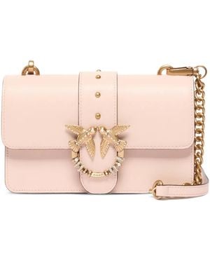 Pinko Love Birds Crystal-Embellished Shoulder Bag - Pink
