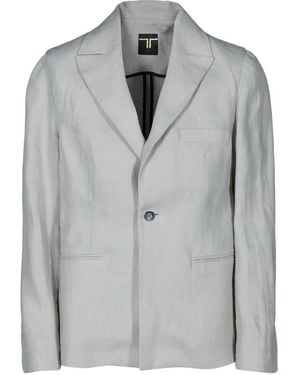 Tessitura Body Couture Single-Breasted Blazer - Grey