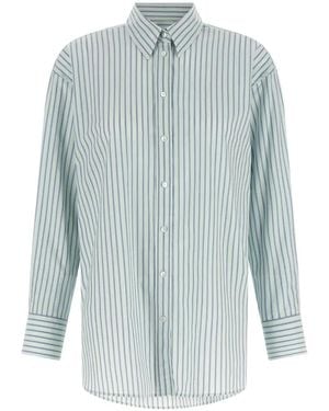 Xacus Striped Cotton Shirt - Blue