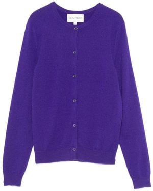 Bompard Button-Up Cashmere Cardigan - Purple