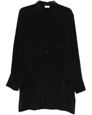 DI.LA3 PARI' Asymmetric-Hem Shirt - Black