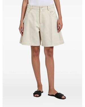 Brunello Cucinelli High-Waisted Wide-Leg Shorts - Natural