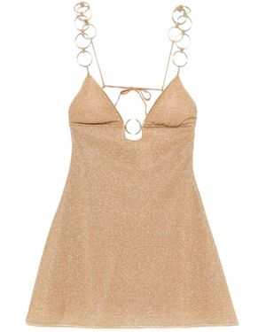 Oséree Lumiere Ring-Strap Mini Dress - Natural