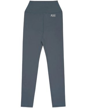 Sporty & Rich Action Logo-Print Leggings - Blue