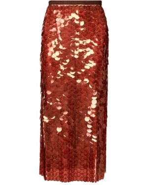 Fabiana Filippi Sequin Embellished Midi Skirt - Red