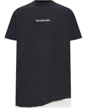 Balenciaga T-Shirt im Layering-Look - Schwarz