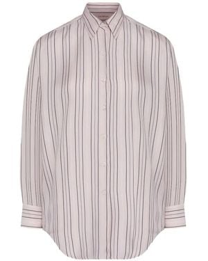 Umit Benan Camicia A Righe Marghe - Bianco