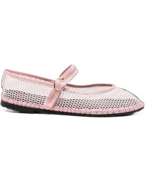 Flabelus Isabella Fishnet Ballet Flats - Pink