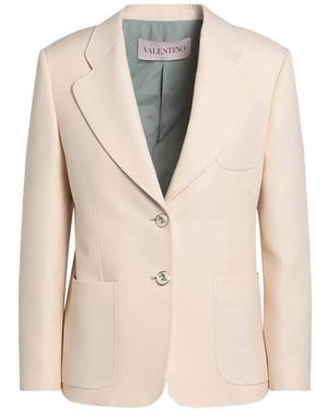Valentino Garavani Single-Breasted Wool-Blend Blazer - Natural