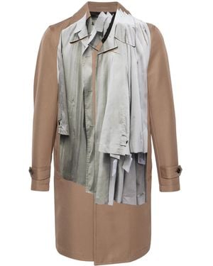 Comme des Garçons Trench Monopetto Con Motivo Trompe L'Oeil - Grigio