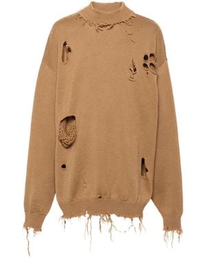 Vetements Destroyed Jumper - Natural