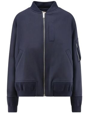 Semicouture Ariella Pleat-Detail Zip-Up Jacket - Blue