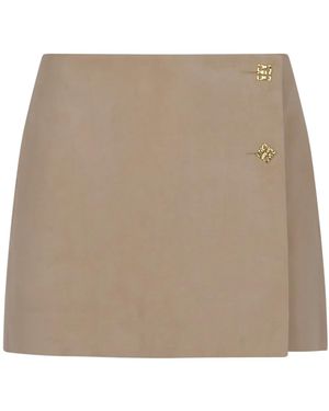 Givenchy Leather Mini Skirt - Brown