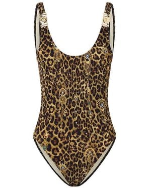 CAMILLA Crinkle Strap Trims One Piece - Brown