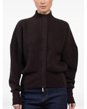 Sa Su Phi Stand-Collar Zip Cardigan - Black