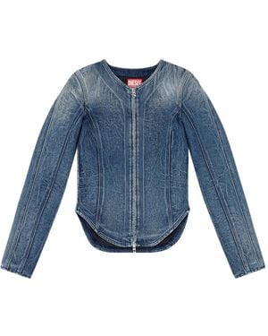 DIESEL Zip-Up Denim Jacket - Blue