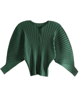 Pleats Please Issey Miyake Pleated Button-Up Shirt - Green