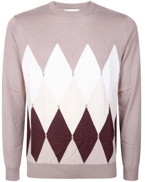 Ballantyne Argyle Knit Jumper - Pink