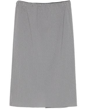 Tibi Gingham Skirt - Gray
