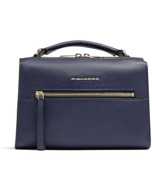 Piquadro Bandolera De Piel - Azul