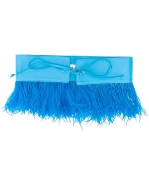 The Attico Ostrich Feather Belt - Blue