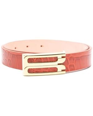 Victoria Beckham クロコエンボス ベルト - ピンク