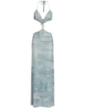 Amir Slama X Jade Picon Cut-Out Printed Maxi Dress - Blue