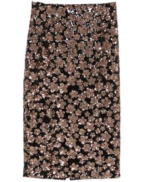 Max Mara Sequin-Embellished Midi Skirt - Brown