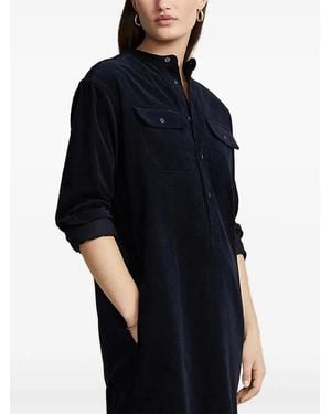 Polo Ralph Lauren Pockets Corduroy Shirt Dress - Blue