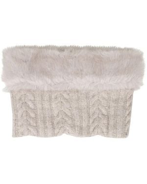 Urbancode Faux-Fur Cable-Knit Snood - Grey