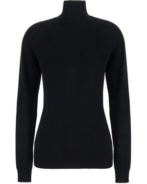 Moncler Ribbed-Knit Roll-Neck Sweater - Black