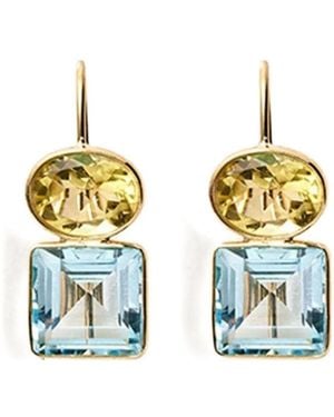 Lizzie Fortunato 14K Duo Quartz And Topaz Earrings - White