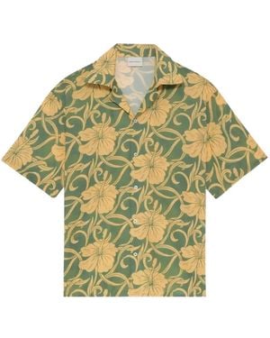 Drole de Monsieur Floral-Print Shirt - Green