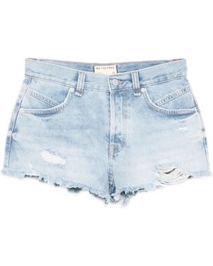 Free People Now Or Never Denim Shorts - Blue