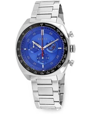 Gucci Interlocking 41Mm Chronograph Watch - Blue