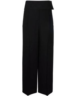 Jil Sander High-Waisted Wide-Leg Trousers - Black