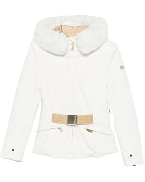 Goldbergh Faux-Fur Belted Jacket - White
