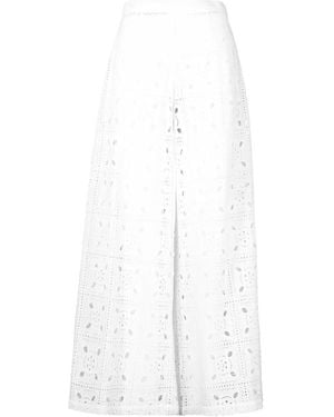 Miguelina Lilly Hose mit Stickerei - Weiß