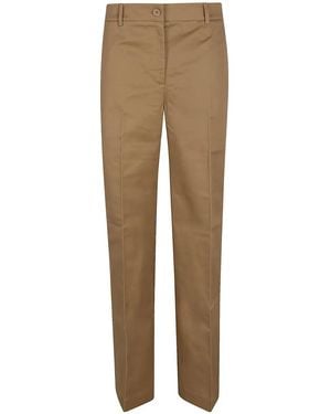 P.A.R.O.S.H. Camel Pants With Tailored Silhouette - Natural