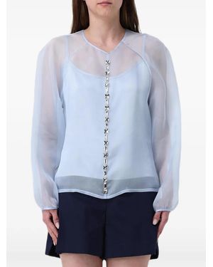 Fabiana Filippi Strass-Embellished Blouse - Blue