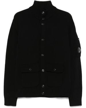 C.P. Company Cardigan Mit Linsen-Detail - Schwarz