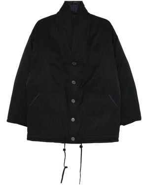 Closed Reversible Button Pocket Jacket - Black