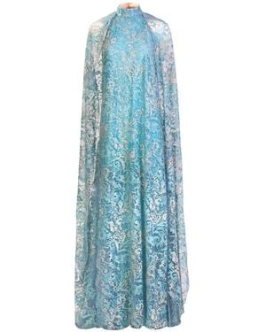 Silvia Tcherassi Carol Cape Maxi Dress - Blue