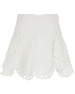 Charo Ruiz 'Sail' Skirt With A-Line Design And Scalloped Hem - White