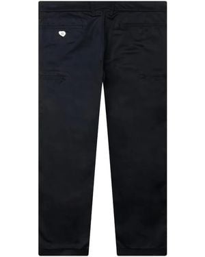 Human Made Heart-Embroidered Chinos - Blue