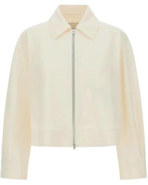 Herno Zip-Up Boxy Cropped Jacket - White