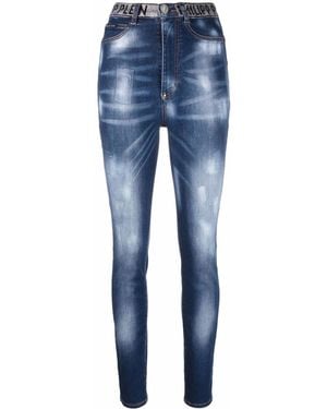 Philipp Plein High-Waist Jeggings - Blue